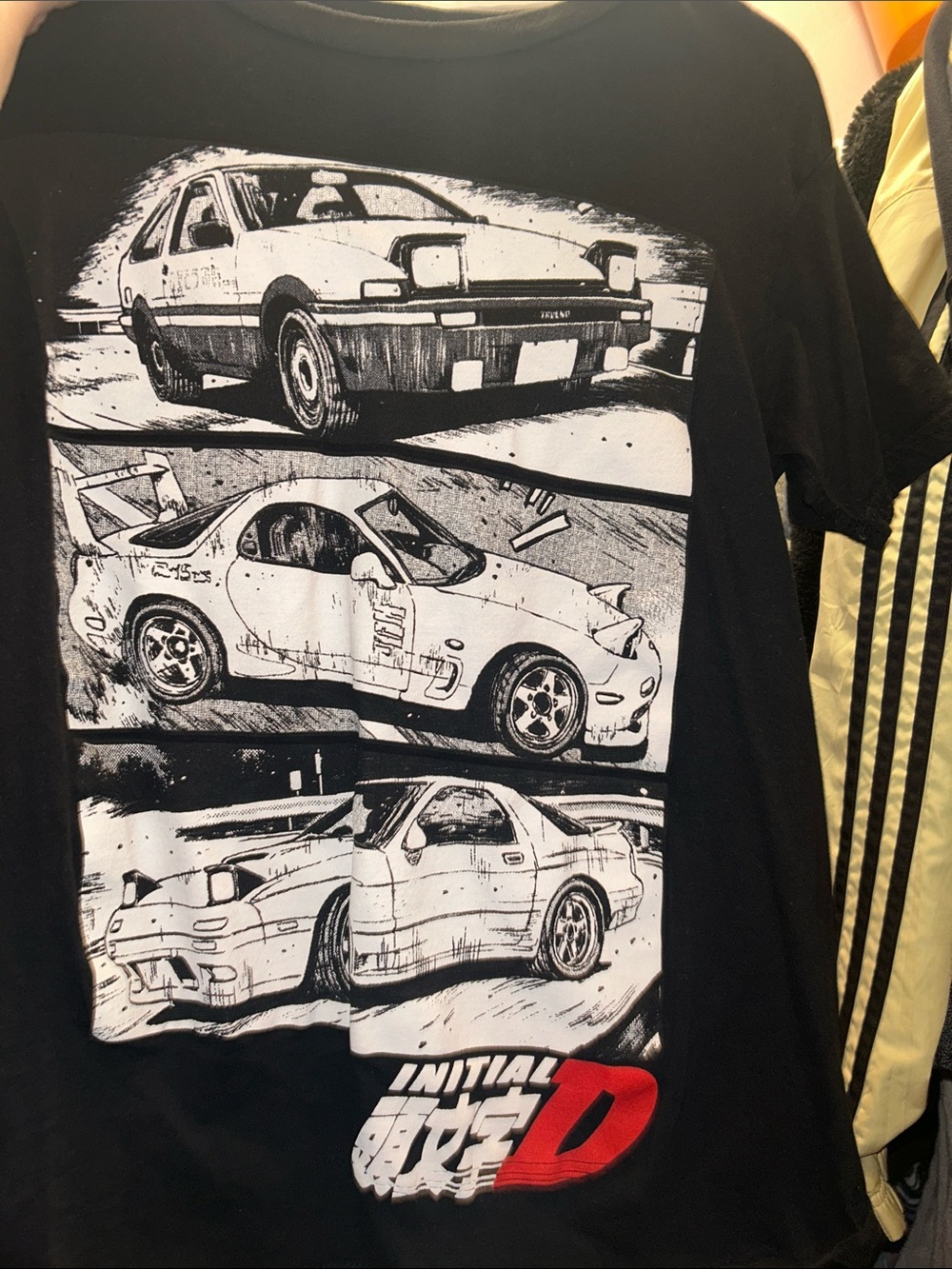Initial D Kids Graphic Tee - Black with White & Red Print